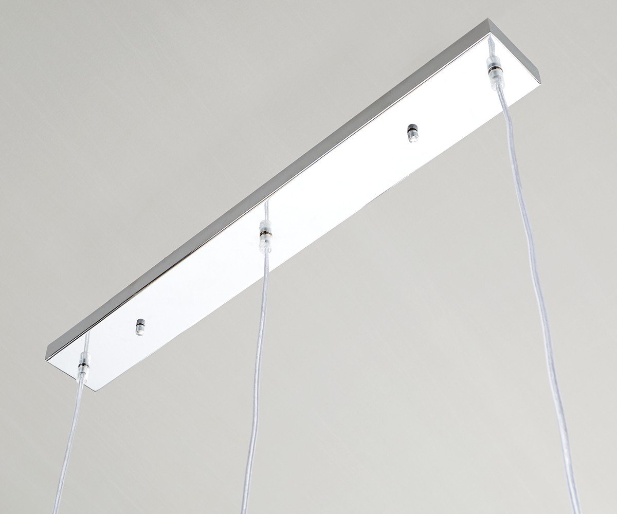 DELIFE Hängeleuchte Pentola Chrom Silberfarben 75 cm 3 Schirme Deckenlampe