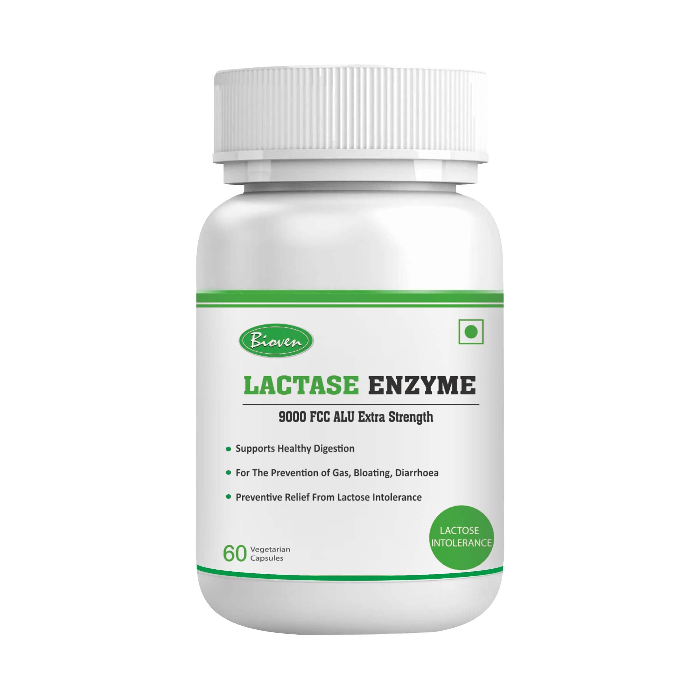 Lactase Enzyme 9000 FCC ALU – 60 Vegetarian Capsules | Supports Lactose Digestion | Dairy Relief Supplement | Fast-Acting, Non-GMO, Gluten-Free |