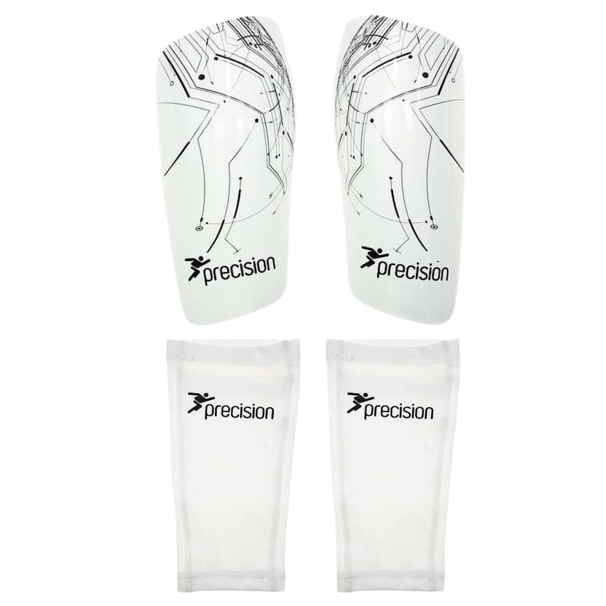 Precision White/Black Pro Matrix Shinguards (Product Colour: Product Size: Large)