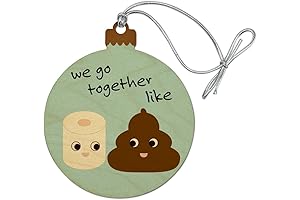 Toilet Paper & Poop We Go Together Like Funny Friends Wood Christmas Tree Holiday Ornament
