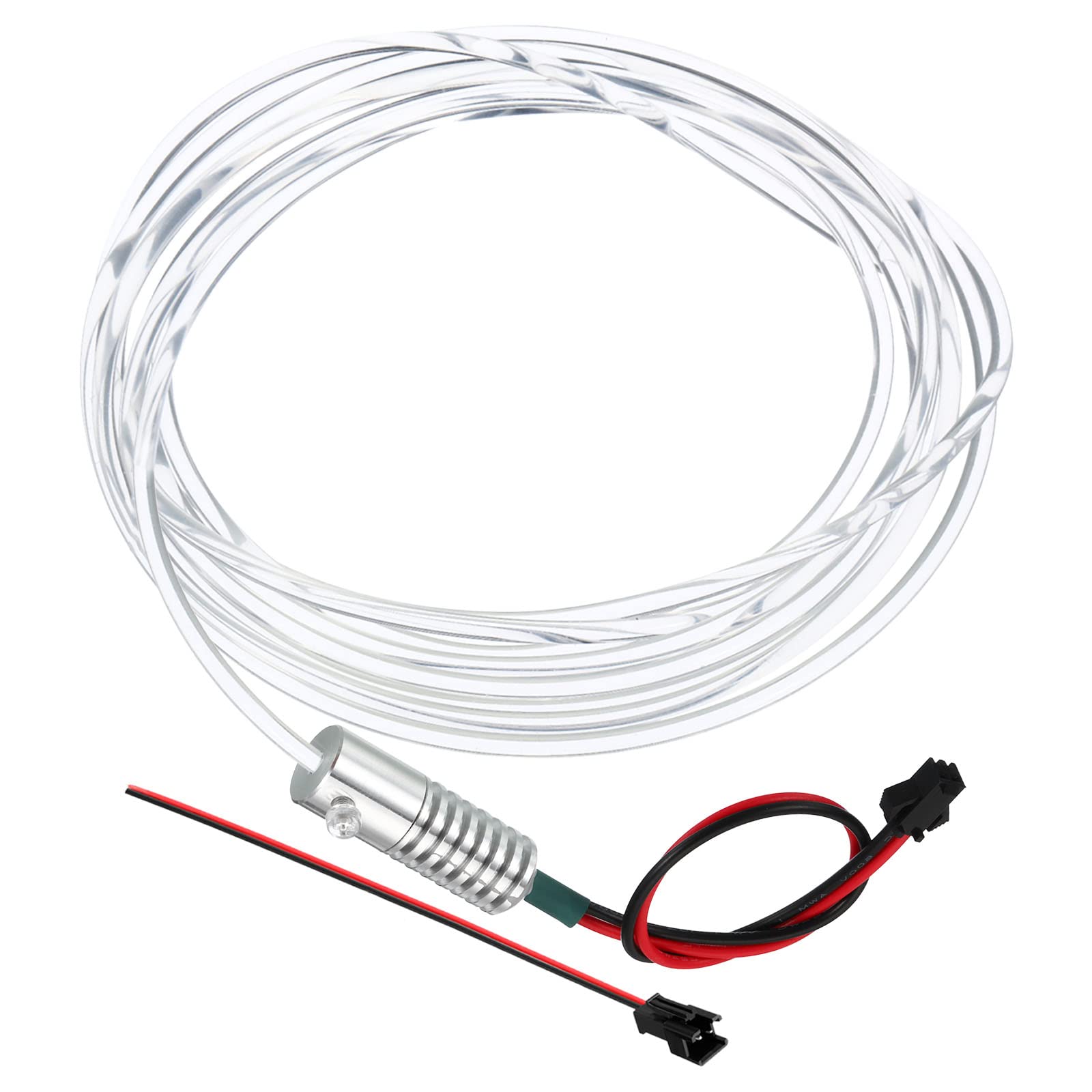 PATIKIL 3mm 3.0m PMMA Side Glow Fiber Optic Cable Kit, with LED Aluminum Illuminator 12V 1.5W Guide Light Source Decoration for Home DIY Lighting, Green
