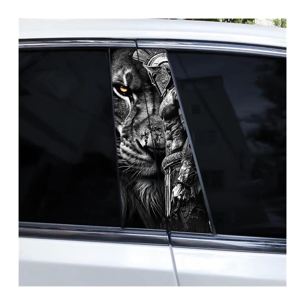 Decorative Items 2pcs Car B-Pillar Sticker Animal Car Doorpost Decal DIY(H)
