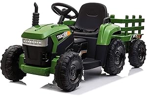 John Deere PowerWheels 12v Battery-Powered Toy Tractor with Trailer