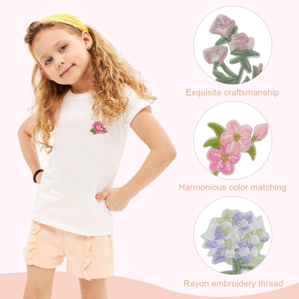 Toppe Termoadesive Fiori E Farfalle - Per Decorare E Riparare Abiti, Set Da 16 Pezzi