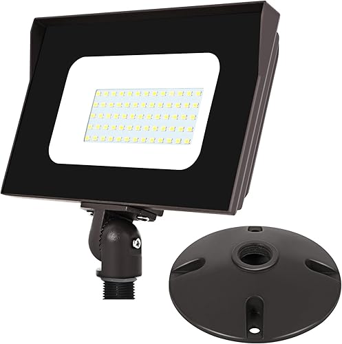 Miniatura 8 de Tesoorda Luces de inundación LED para exteriores, 60W 7200LM IP65, impermeable, ajustable, montaje en nudillos, luz LED de seguridad, equivalente a