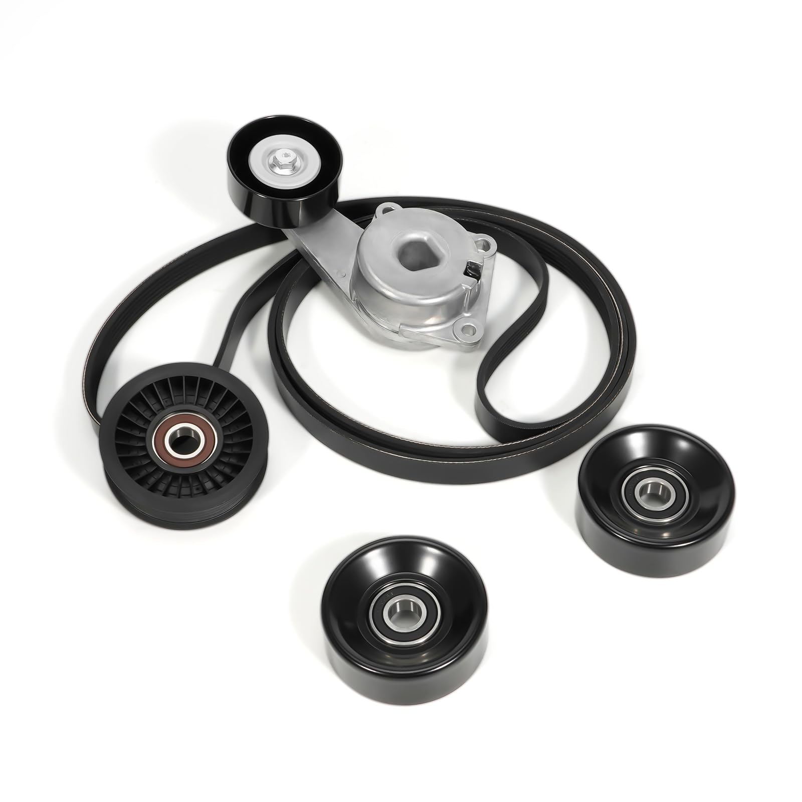 90K-38274A Kit complet de tendeur de courroie serpentine pour Ford F150 F250 F350 Explorer Lobo Expedition Lincoln, 5,4 L 4,6 L 2005-2014 Remplace ACK061025, DBK061025B avec gants