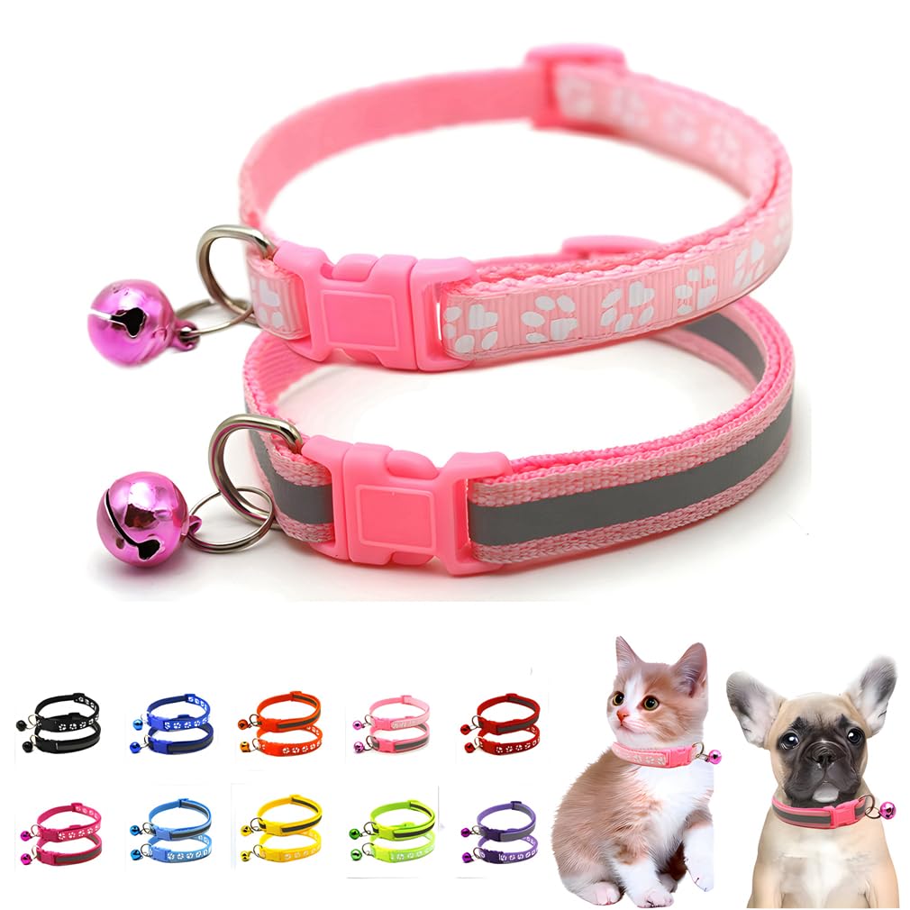 Collier rose chiot XS à clochette : idéal pour les premières balades en toute sérénité