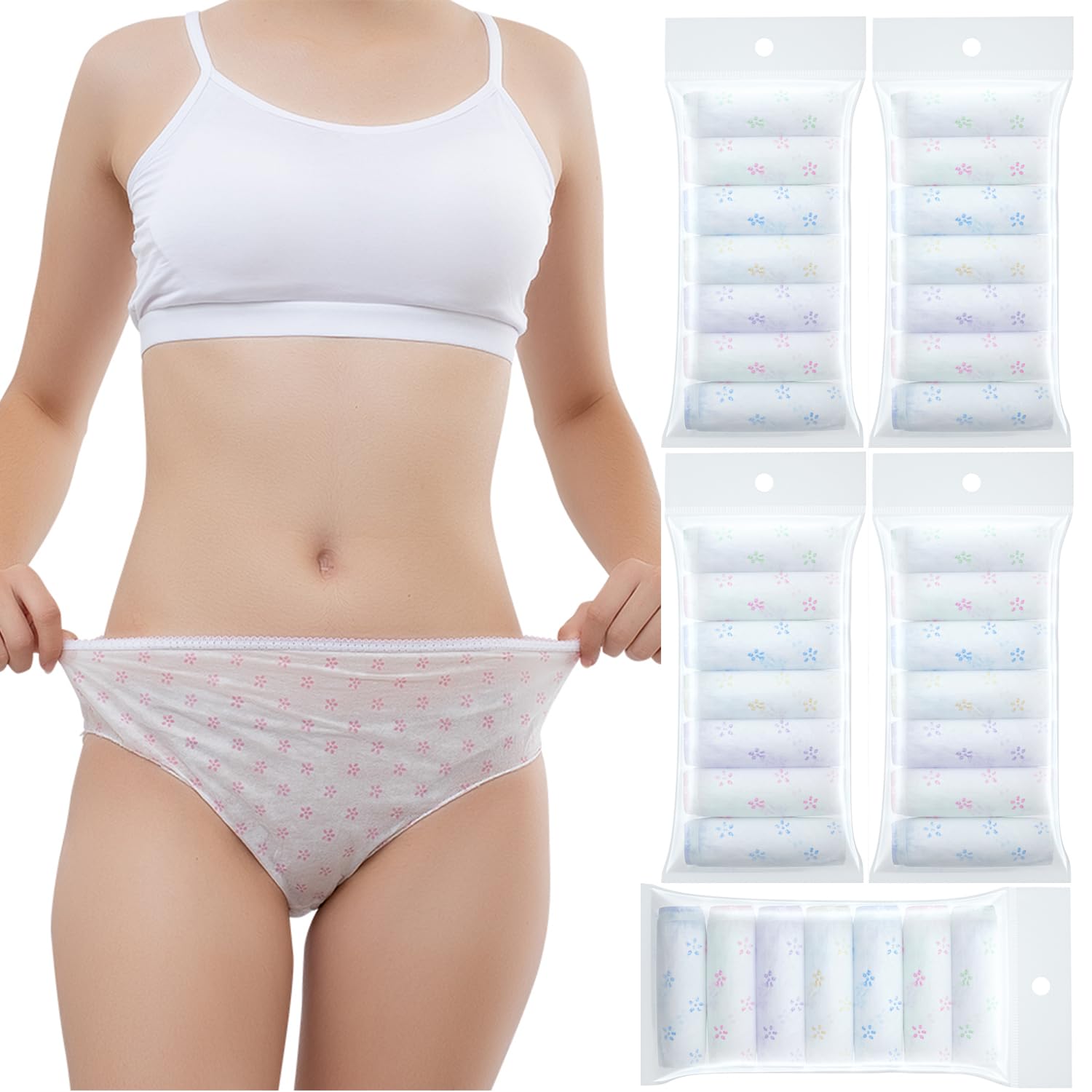 Women's Disposable Underwear Ladies Briefs Paper Printing Panties for Travel Hotel SpaHospital Stays Emergencies