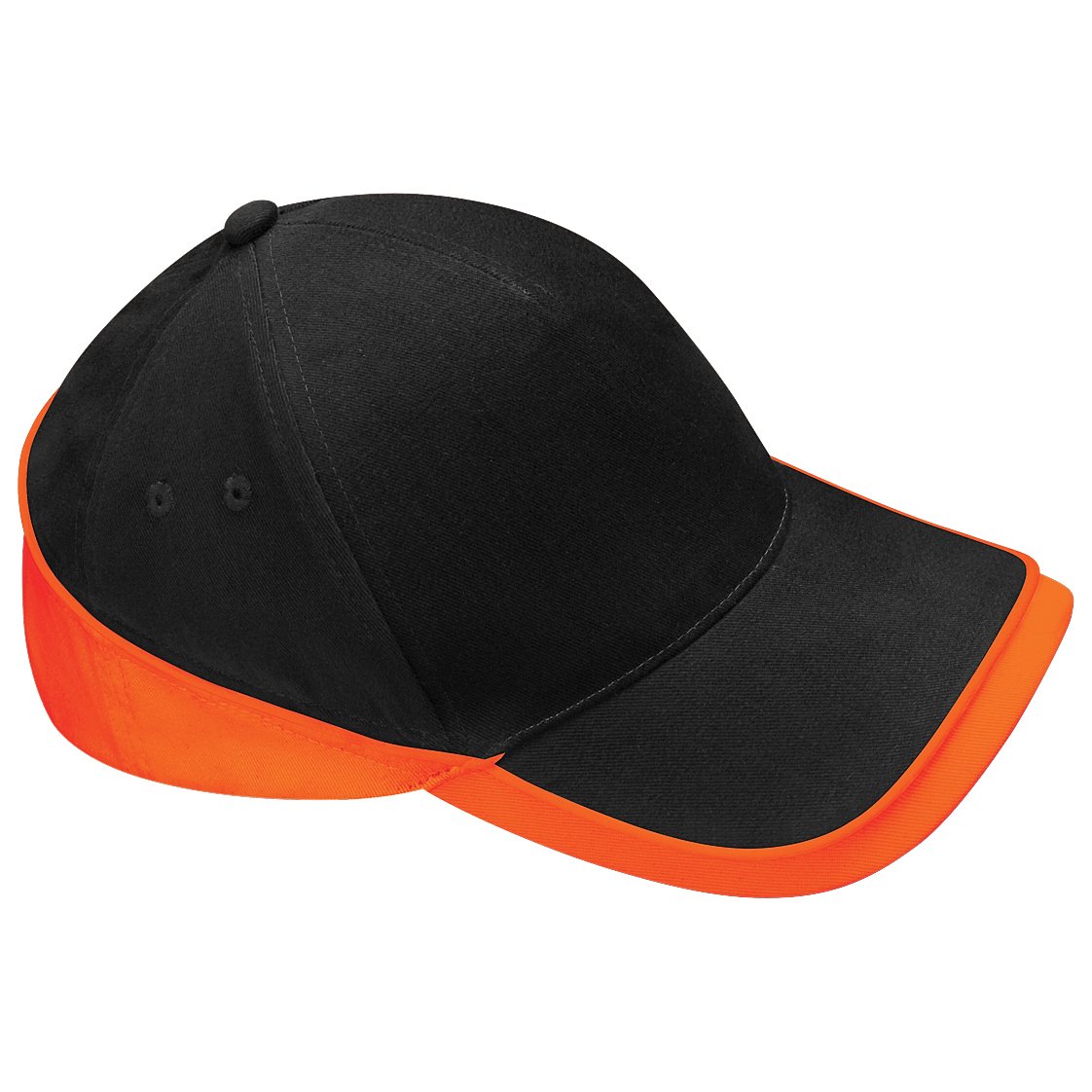 Unisex Teamwear Competition Cap Baseball/Headwear (Pack of 2) (One Size) (Black/Orange)