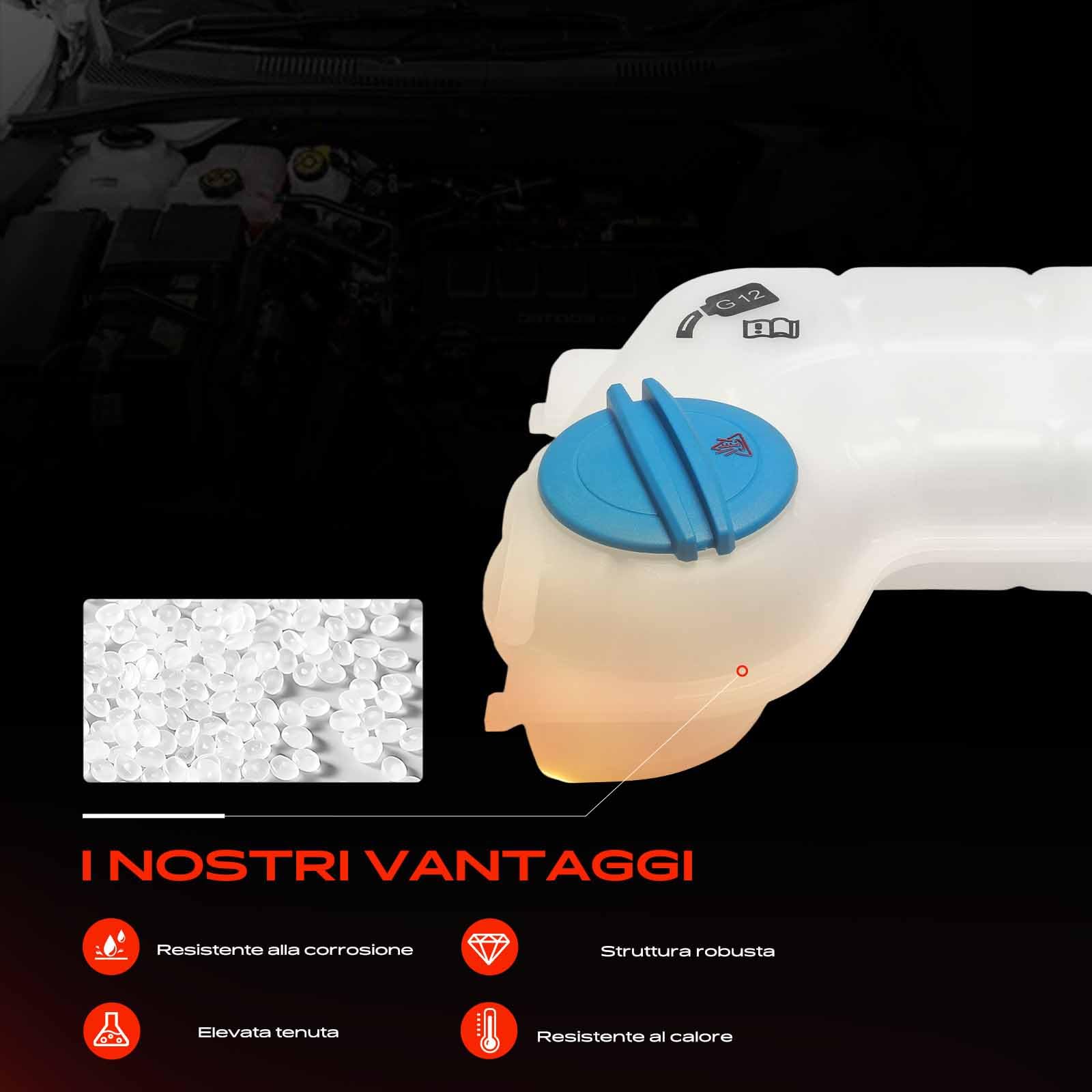 Frankberg Serbatoio di Espansione Refrigerante Intestazione Compatibile con A6 Avant 4B5 4B6 2.5 TDI A6 4B2 4B4 2.5 TDI A6 4B2 4B4 2.5 TDI quattr.o A6 Avant 4B5 4B6 2.5 TDI quattr.o 8E0121403E