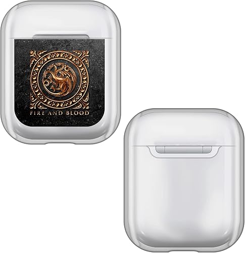 Head Case Designs Funda de carga con licencia oficial de HBO Game of Thrones House Targaryen Distressed Sigils de cristal duro transparente