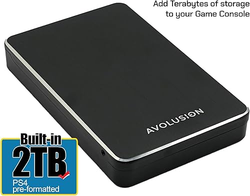 Miniatura 2 de Avolusion M2 Series 2TB USB 3.0 Disco duro externo portátil para juegos (para PS4, preformateado) M2-BK-2TB-PS