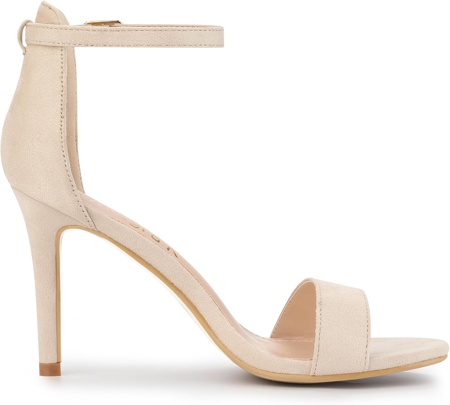 Allegra K Women's Suede Ankle Strap High Stiletto Heels Beige Sandals - 7.5 M US - Image 6