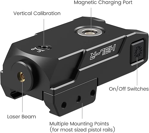Miniatura 2 de Votatu H3L-R - Mira láser roja táctica estroboscópica, montaje de pistola de construcción de metal de aluminio, mira láser de haz rojo de perfil