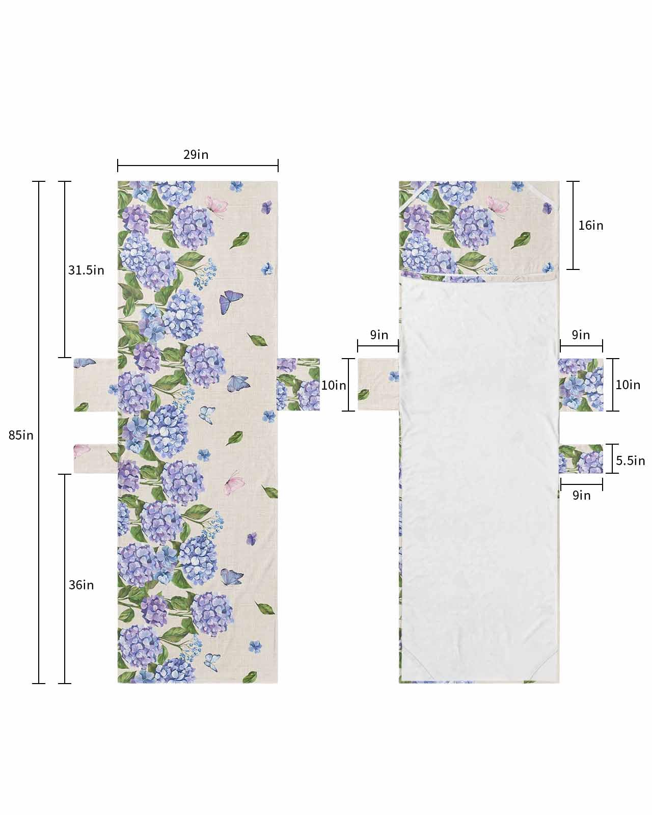 Purple Blue Spring Floral Beach Lounge Chair Towel Cover, Soft Chaise Lounge Towel with Side Pockets Patio Pool Chairs Cover for Beach/Pool Sunbathing 29x85 Farmhouse Summer Botanical