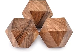 NIRMAN Acacia Wood Decorative Wood Ball for Centerpiece , (Set of 3)