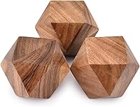 NIRMAN Acacia Wood Decorative Balls Set of 3 (3 Inch) - Rustic Centerpiece for Coffee Table, Living Room, Dining Home Decor