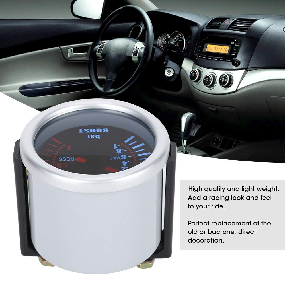 Manometro Turbo 60mm Per Auto | Indicatore Boost 12V LED -30-2.5 BAR