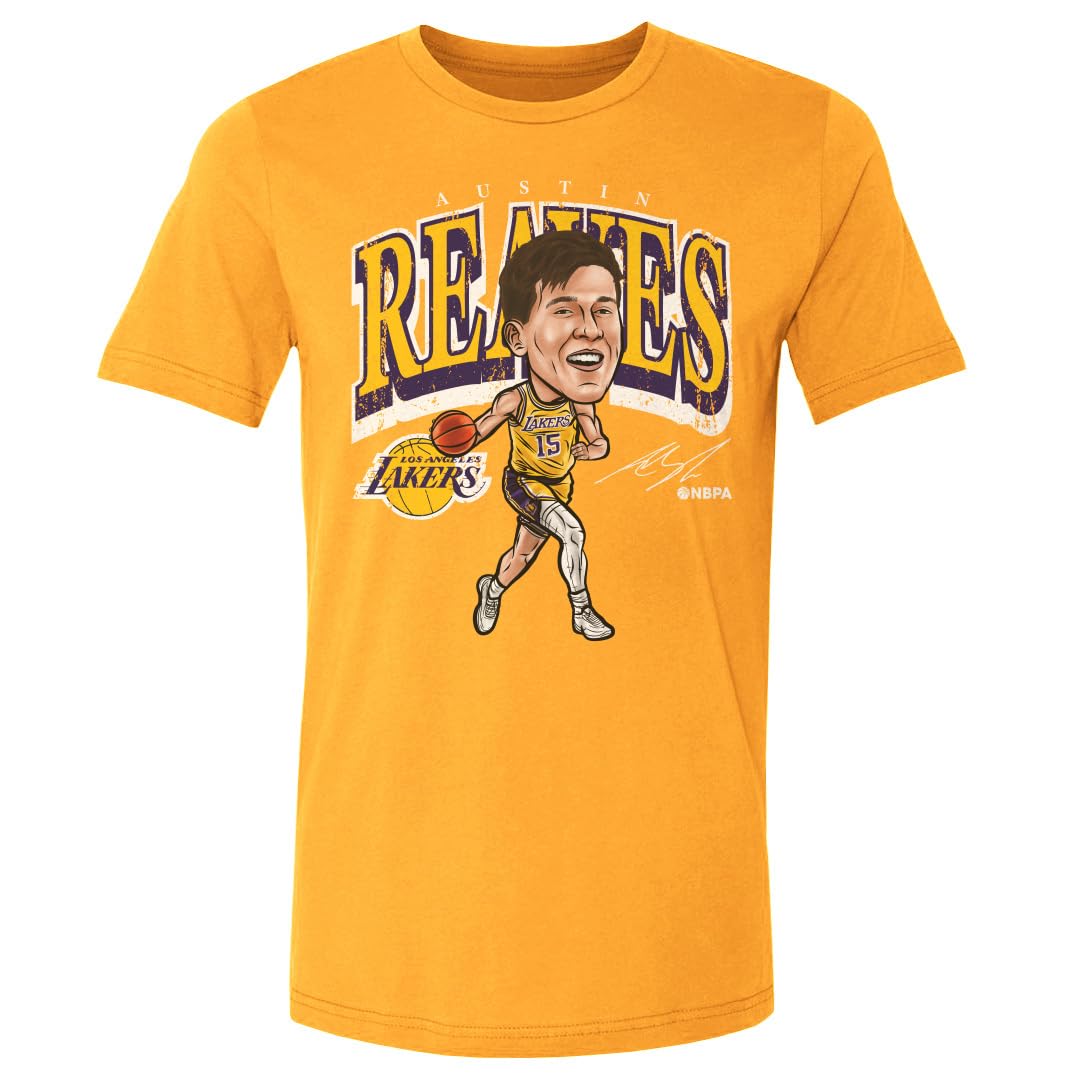 500 LEVEL Austin Reaves Los Angeles Lakers Shirt - Austin Reaves Los Angeles Lakers Cartoon WHT