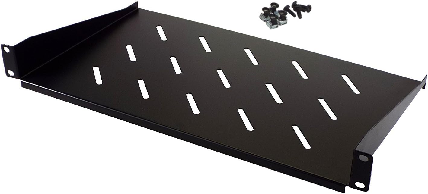 CNAweb1U Rack Shelf - 10" Deep - Steel - Vented Rack Shelf - Rack Mount Shelf - Server Rack Shelf - Cantilever Shelf