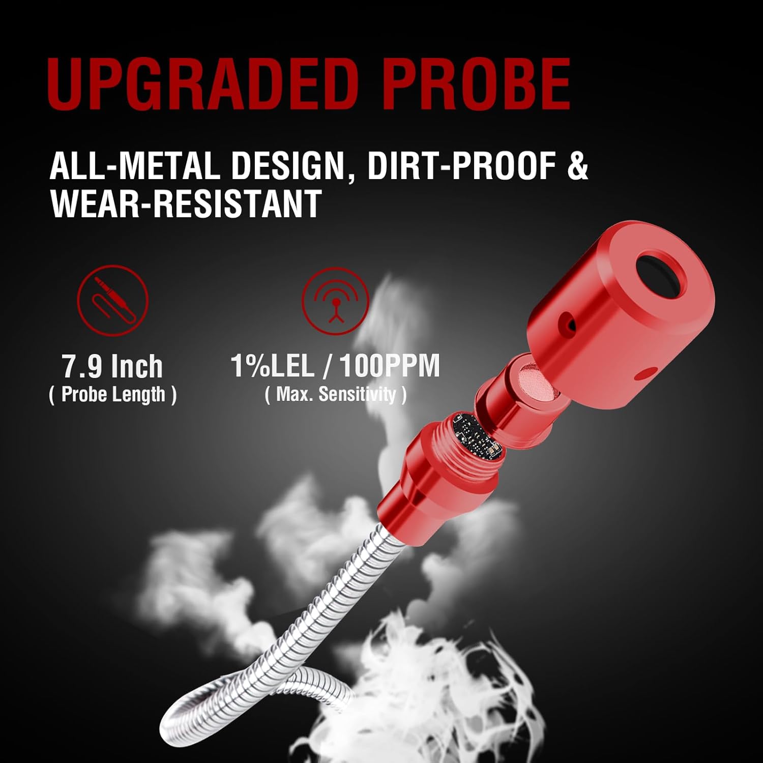 WJL-6000PRO Refrigerant Leak Detector, Freon Leak Detector with Dual Detection Modes PPM &%LEL, AC Leak Detector Kit for Auto AC Repair, R134a R12 R22 R410A CFCs HCFCs HFCs HFOs HCs