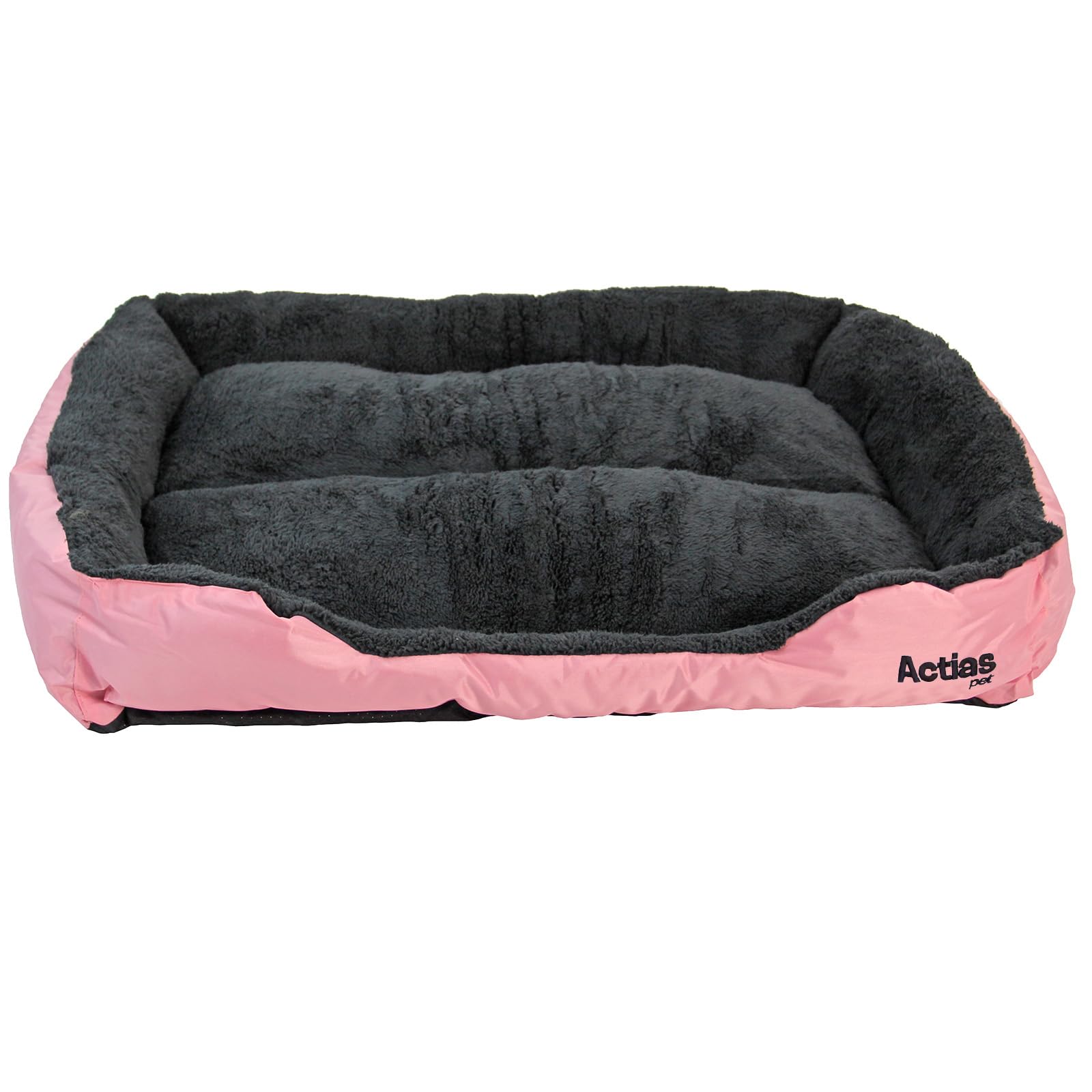 Actiaspet - Soft Washable Dog & Cat Bed | Cozy Faux Fur Fleece Cushion Basket for Pets & Puppies (Pink, Extra Large)
