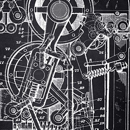 Nacnic patent Poster printing press 2. Print with old design patent in A3 size with black background, 42L x 29.7W cm - Image 3