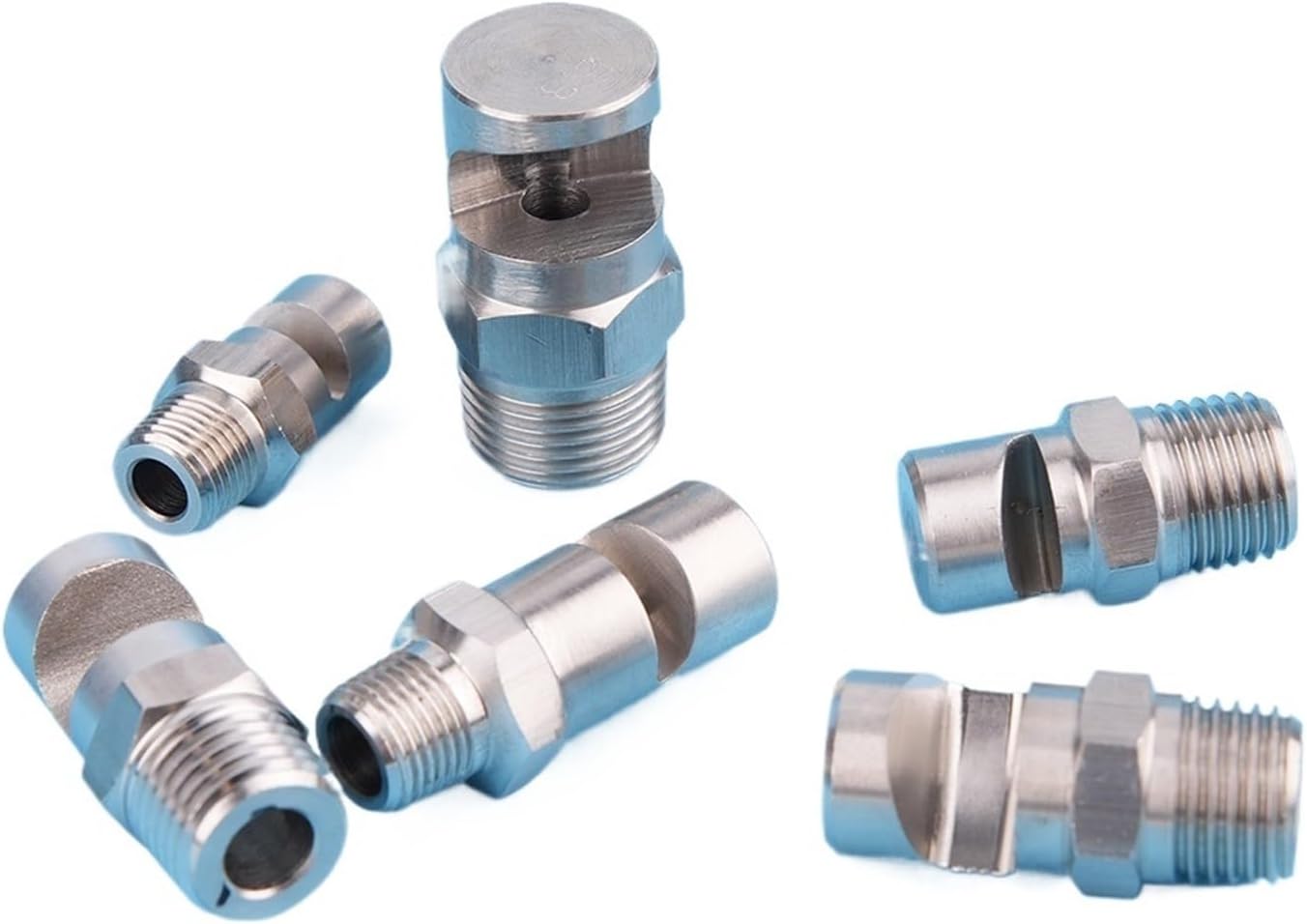 Wide Angle Fan Nozzle 1pc Stainless Steel Nozzle 1/8 1/4 3/8 3/4 1/2 Spray Angle for Garden Grass Watering Flat Fan Nozzle Industrial Part(3I8 1.6mm Hole)