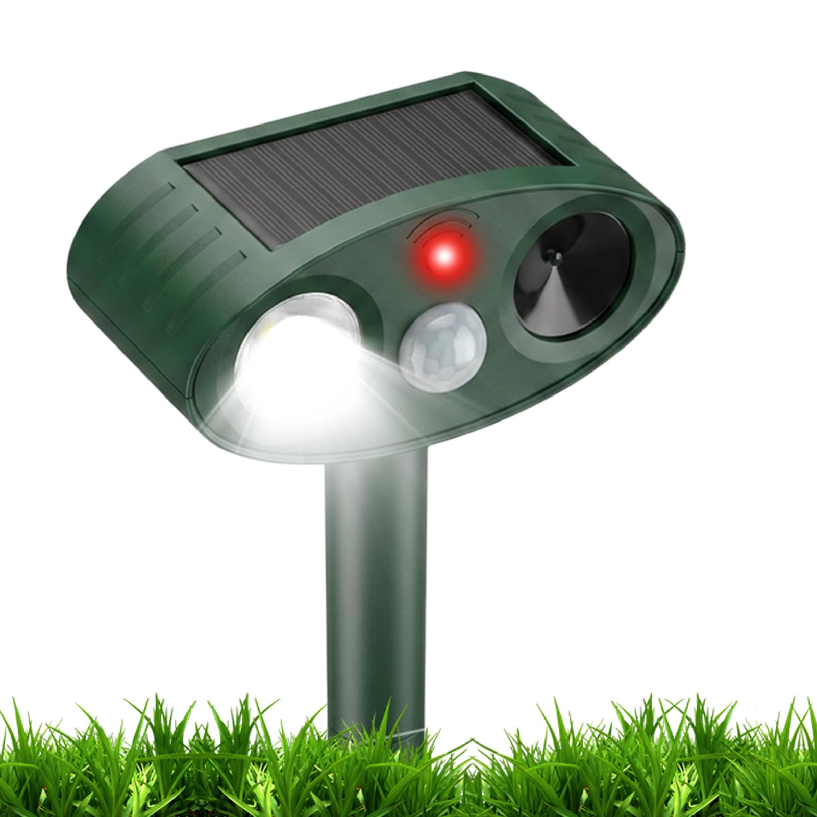 XAVURO Solar Cat Repellent for Gardens UK, Ultrasonic Fox Deterrent Outdoor Animal Repeller, IPX4 Waterproof Cat Scarer for Dogs Squirrels Birds, Oval