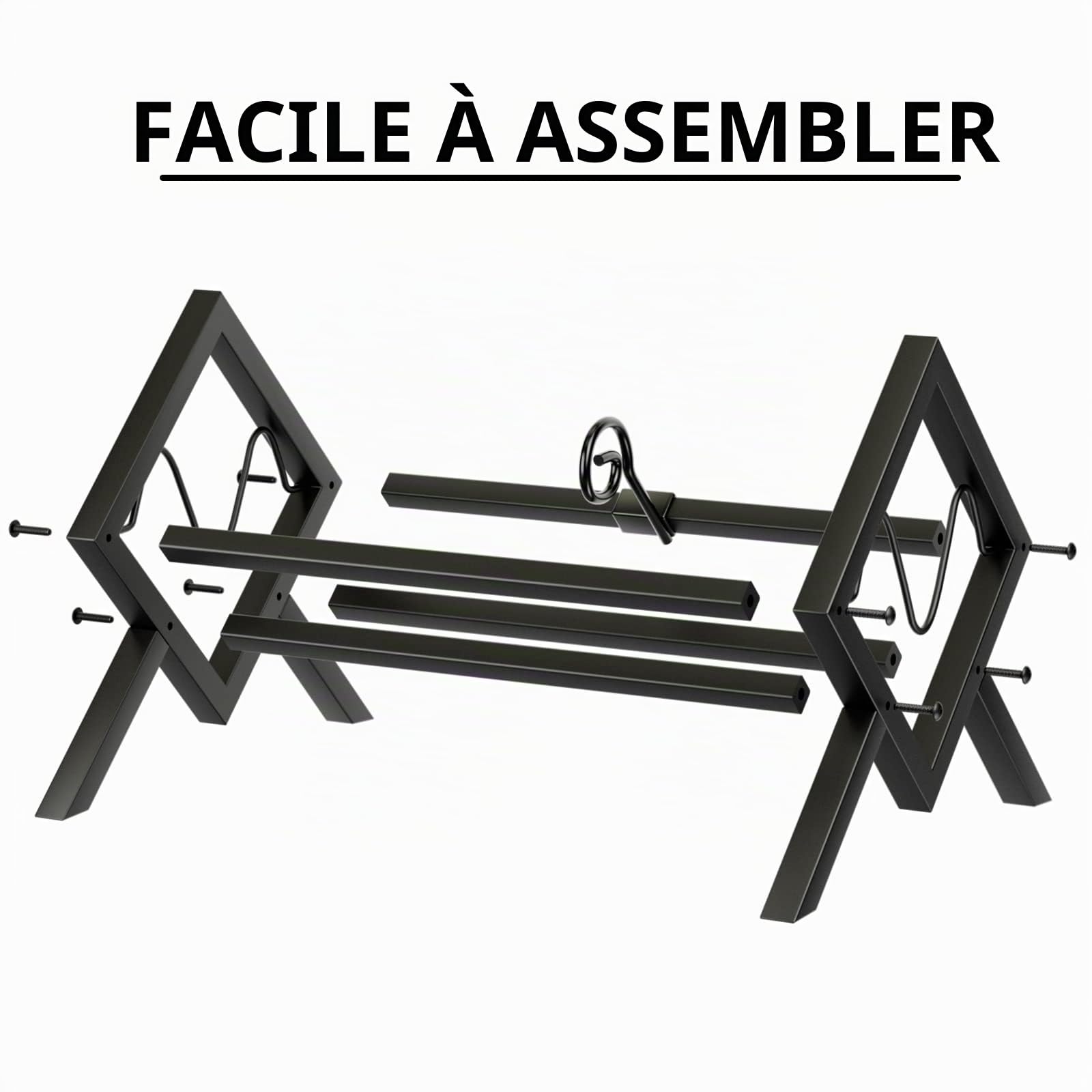 EKNITEY Support de rangement pour disques vinyles,Étagère en métal pour 80 à 100 LP,Petite bibliothèque,Organiseur pour albums, livres, magazines, livres de cuisine,Facile à assembler (noir)