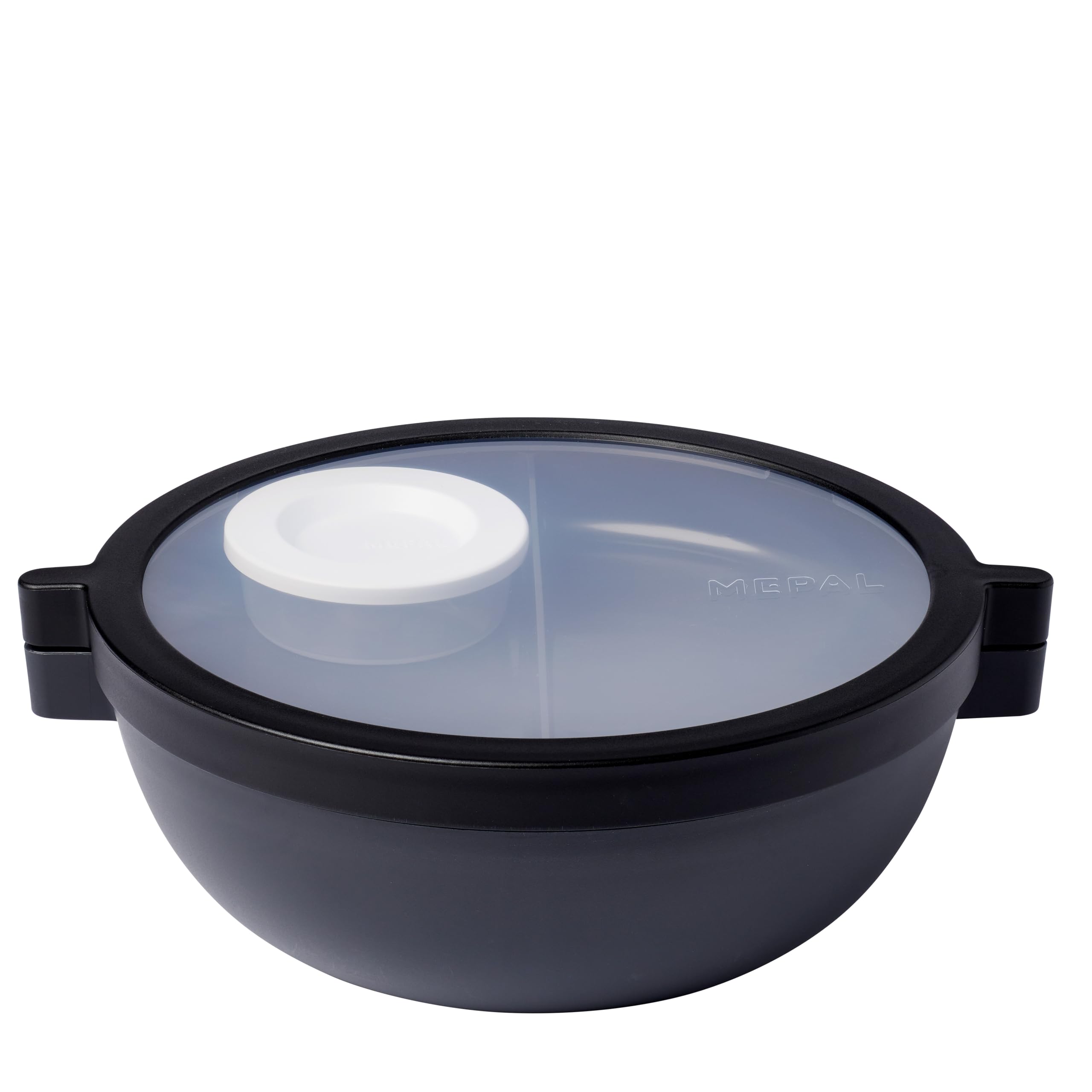 Mepal Basic bento lunch bowl Vita, Multi-Compartment, Extra dressing container and tray, Bento box, Salad lunch box, 1500 ml, Nordic black