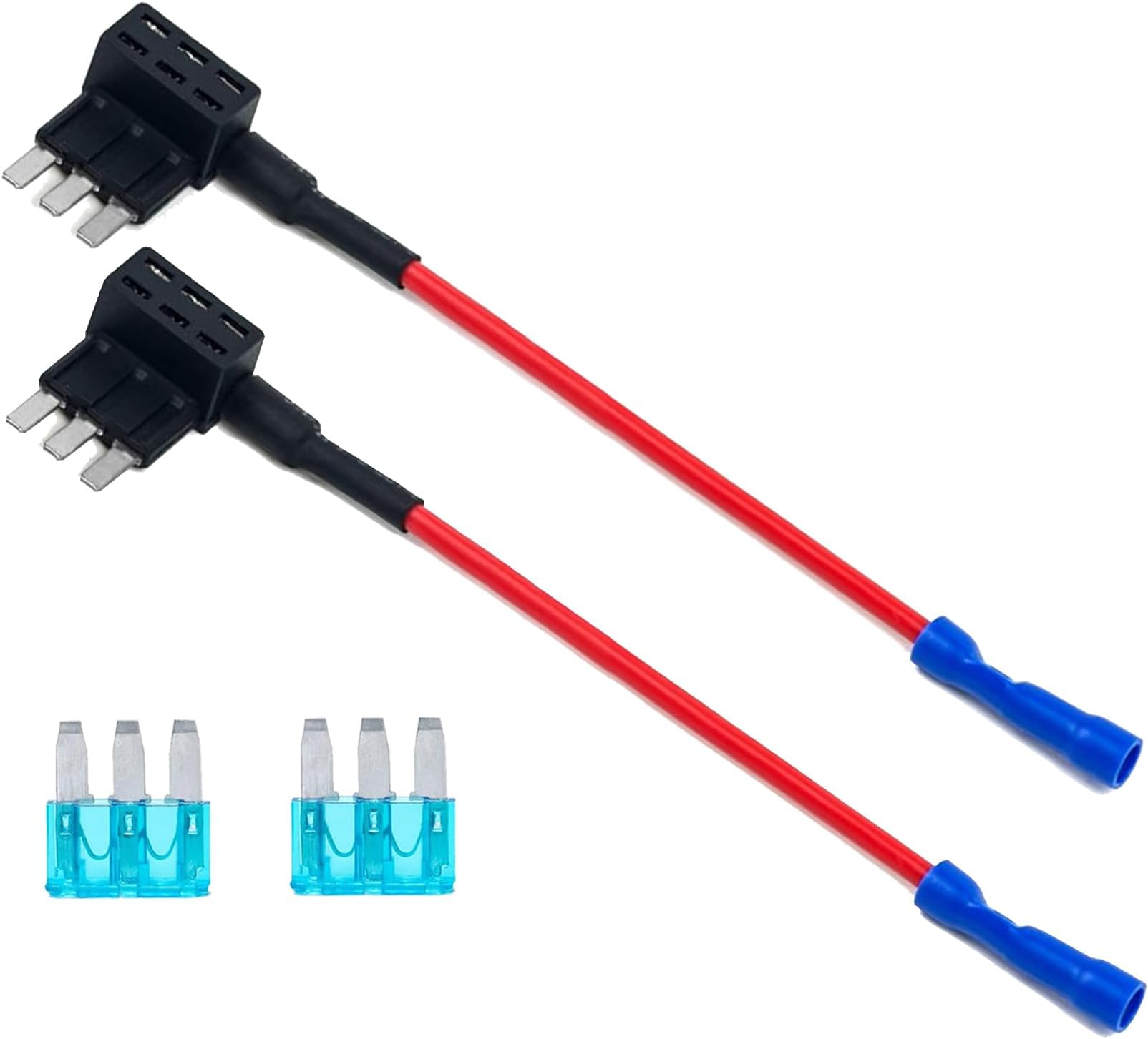 Add a Circuit Adapters, Micro 3 Fuse Tap, Expandable Blade Style 12V Fuse Holders for Underglow Lights, Interior LED Cars Trucks Boats Accessories with 2 Fuses (2 Pack 15A)