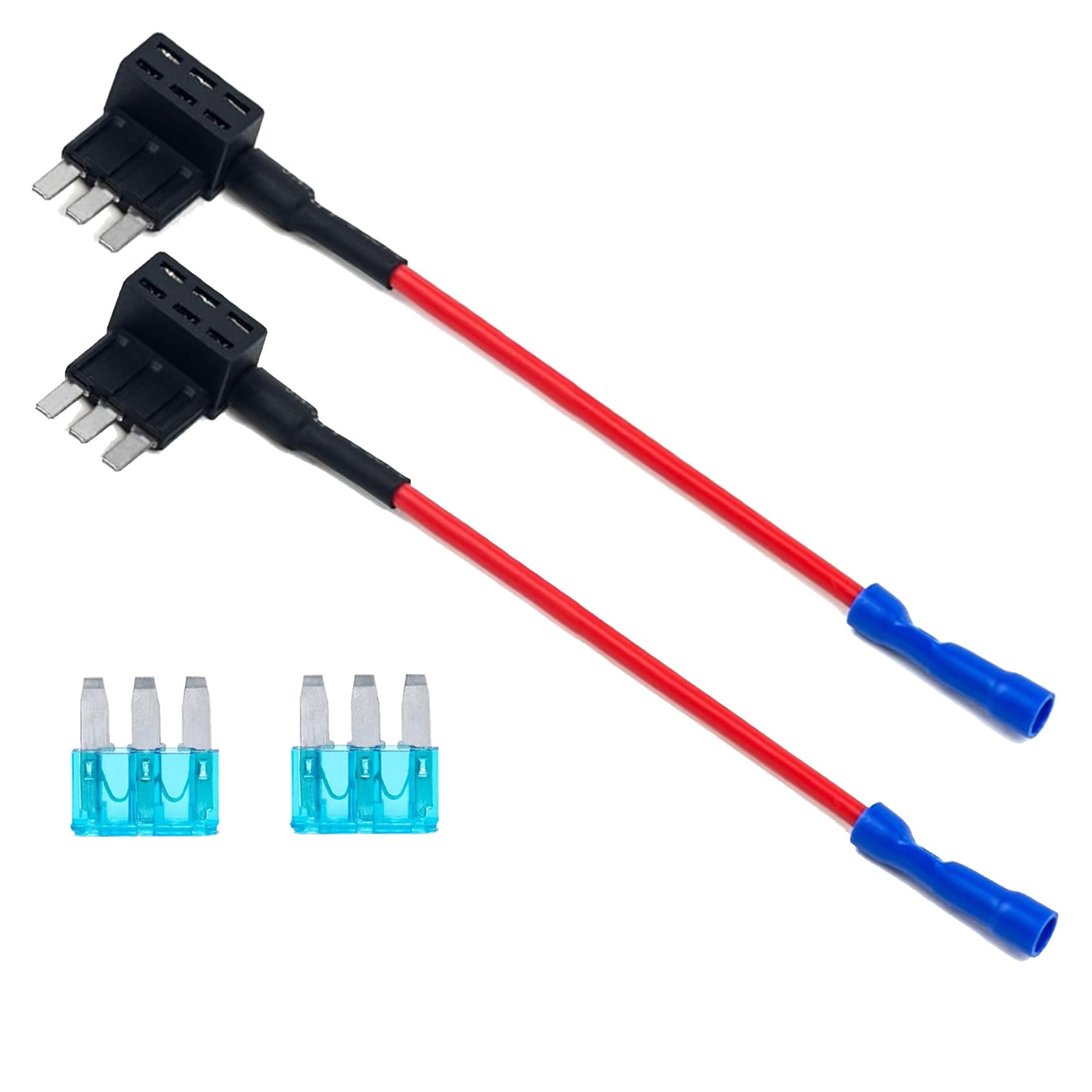 Add a Circuit Adapters, Micro 3 Fuse Tap, Expandable Blade Style 12V Fuse Holders for Underglow Lights, Interior LED Cars Trucks Boats Accessories with 2 Fuses (2 Pack 15A)