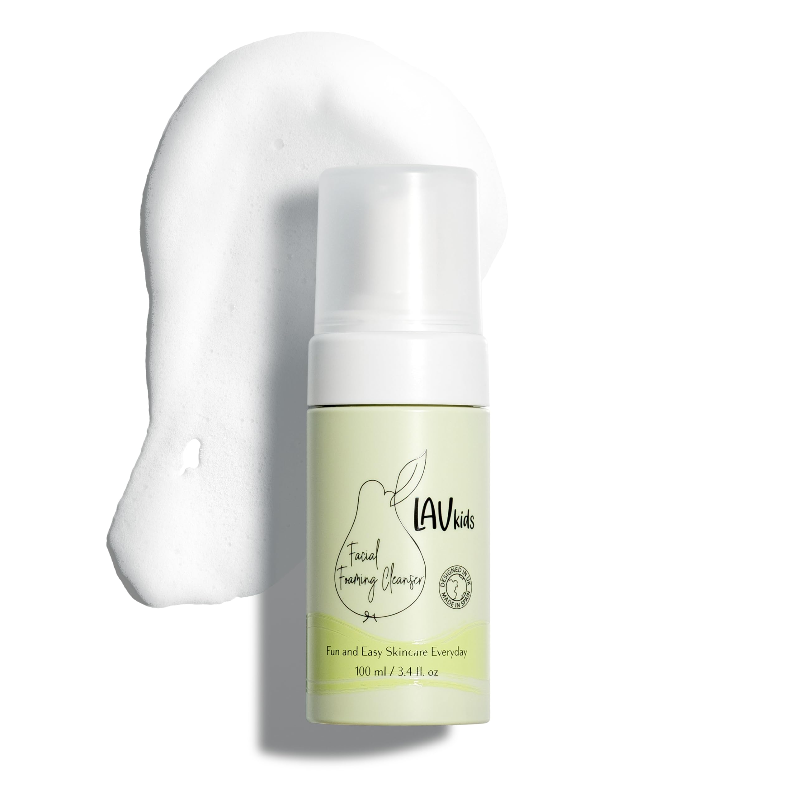 Foaming Facial Cleanser, gently scented, Soap free Kids & Baby face wash, Dermatologically Tested for All Skin Types for Sensitive Skin 100ml