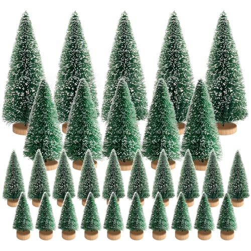 pangutheos 30 Stück Mini Weihnachtsbaum, 4 Größen Mini...