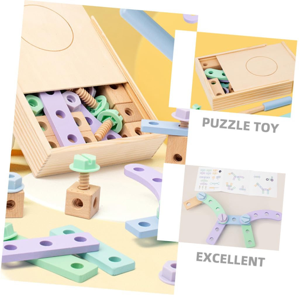 ifundom Set di Costruzioni in Legno per Ragazzo Ragazza Valigetta Attrezzi Educativa e Sicura, Festa Scuola Decor per Sviluppare Capacità Pratiche e Gioco Creativo