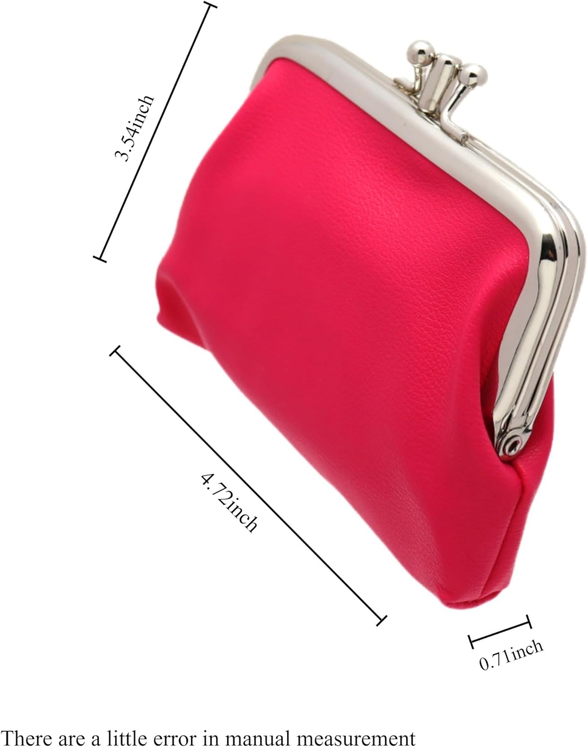 Coin Purse Vintage Bag Lock Wallet Buckle Kiss Lock change purse change holder wallet coin Leather coin wallet (F pink) - Image 3