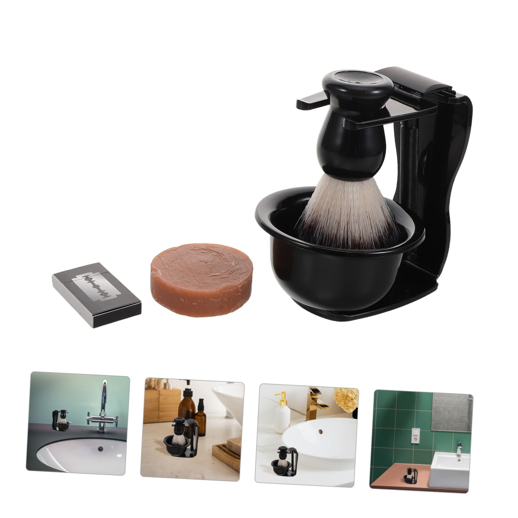 Cura Della Barba Per Uomo Spazzola Da Barba e Porta Rasoio Kit Per Rasatura Ad Alta Precisione Per Casa e Viaggio Strumenti Essenziali Per Cura Dei Baffi