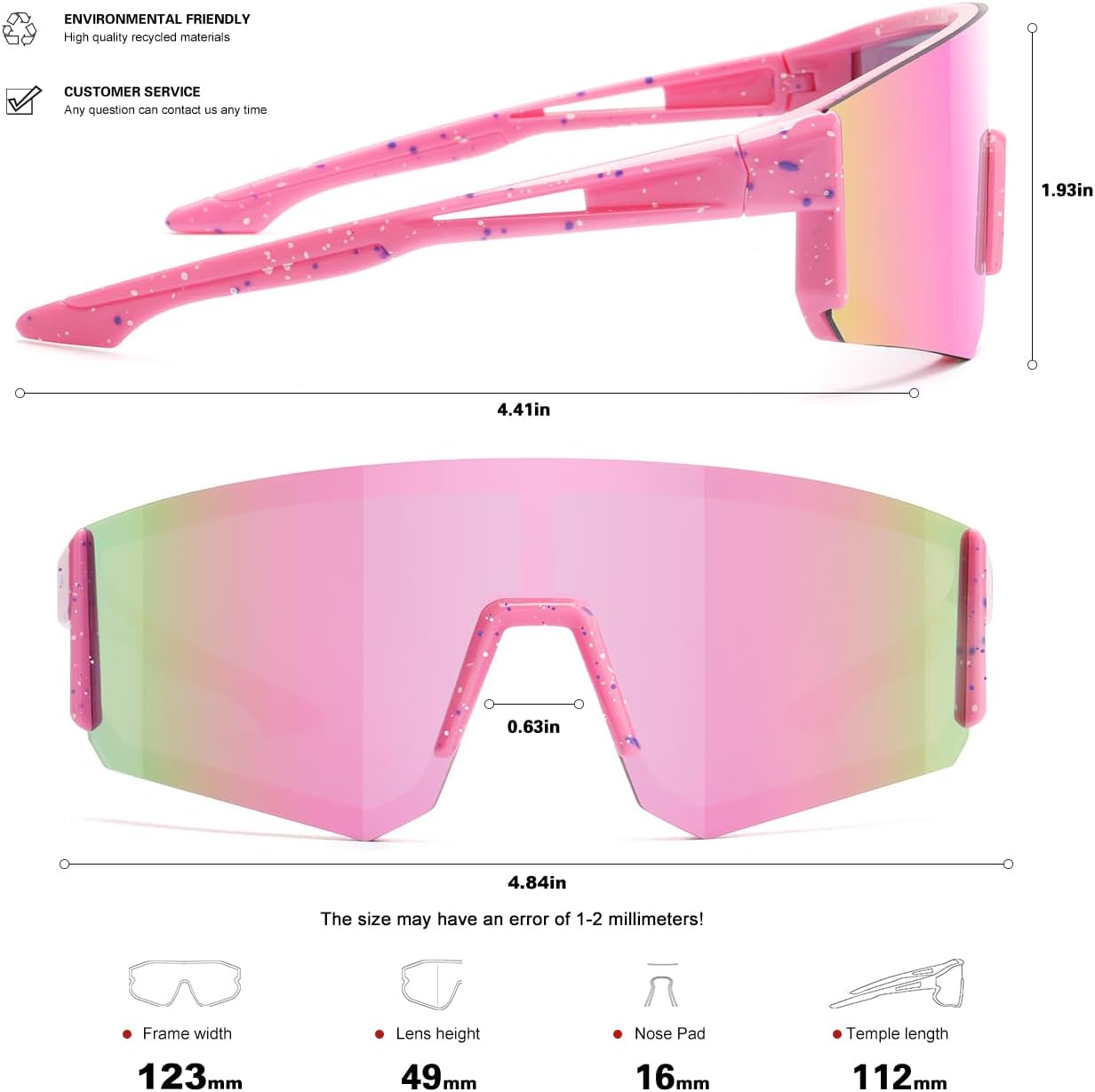 Youth Baseball Sunglasses for Boys Girls Age 6-12 Softball Cycling Sports Sunglasses for Kids Lightweight Frame - Image 5