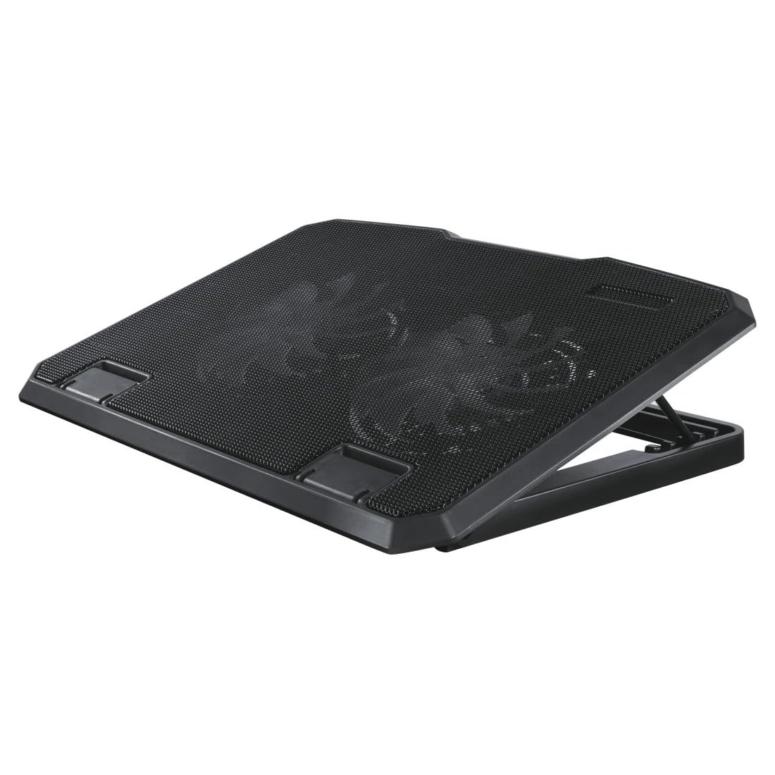 Hama Laptop-Kühler Black Metal, neigbar, leise, 2 Lüfter, 40 cm (15,6), Schw.