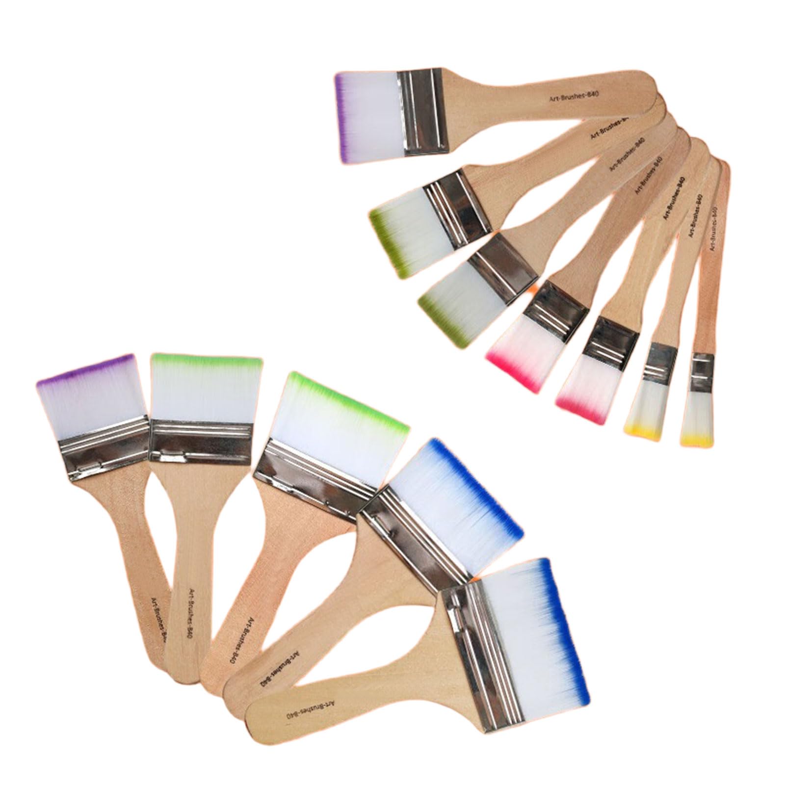 12Pieces Multipurpose Nylon Bristles Brushes Suitable for Grilling Painting and with Wooden Handle Nylon Grilling Brush Set