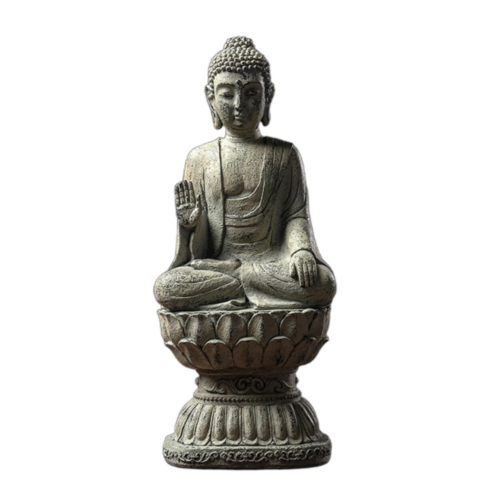 Statua di Buddha in Resina Elegante Scultura da Tavolo Raffinata Busto per Meditazione, Statua Del Buddha Con Gesto Di Insegnamento Spiegazione
