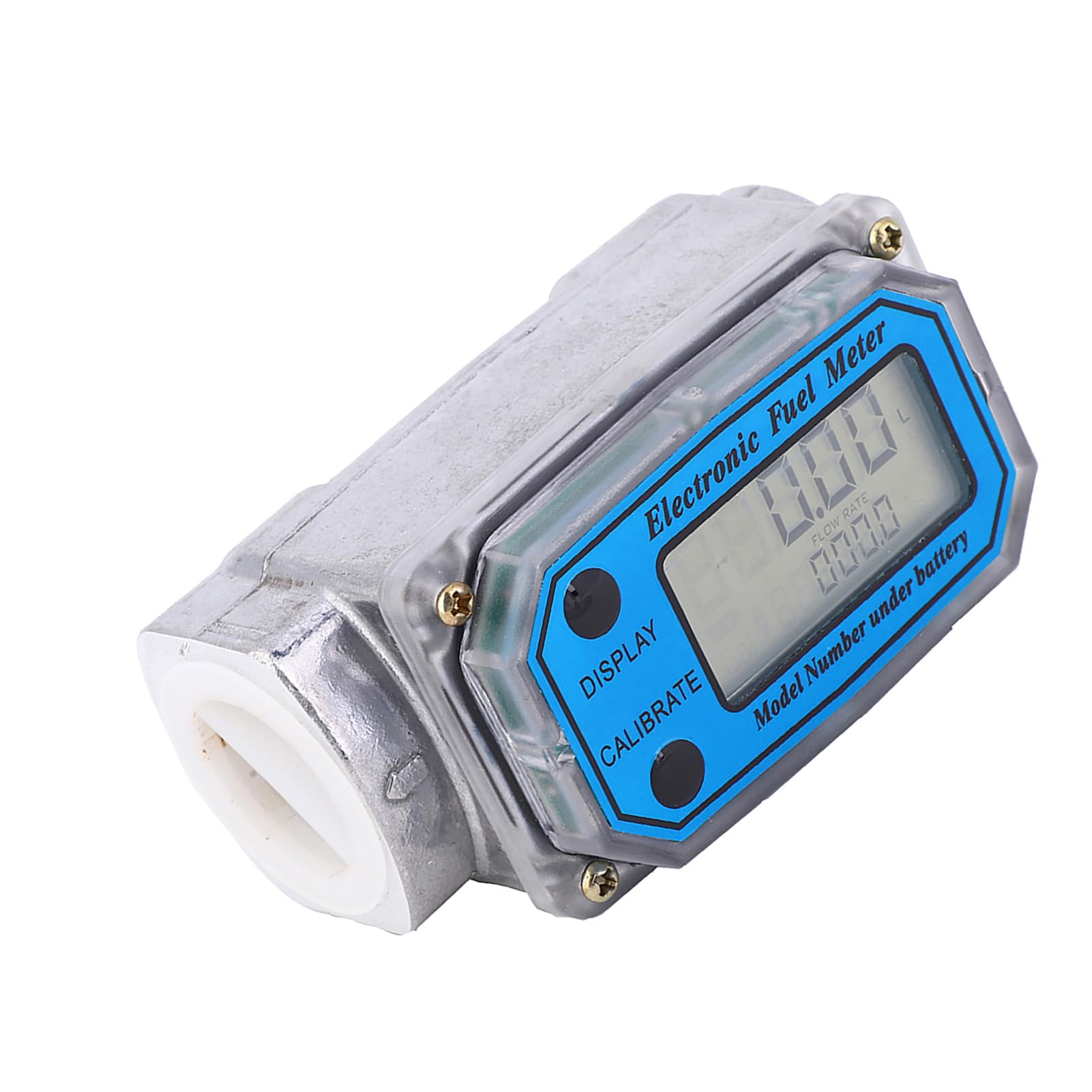 15-120L 1 "NPT Medidor de Flujo de Turbina Digital Medidor de Flujo de Combustible Diesel Medidor de Flujo de Combustible de Aceite Diesel Medidor de Gasolina(Azul)