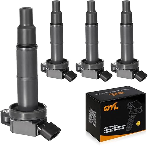 QYL Paquete de 4 bobinas de encendido compatibles con Toyota Camry Solara Rav4 HighlanderScion Tc Xb #UF333 C1330 6731307 90919-02244