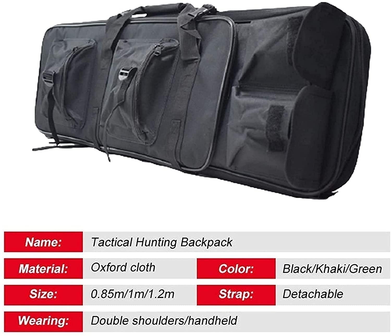 Custodia Tattica per Fucile, Fodero Porta Fucili Imbottito, Resistente e Impermeabile, Borsa per Fucile da Caccia, Softair, Tiro, Spedizione di Caccia, Supporto al Poligono, Paintball,85cm/33.5in-B