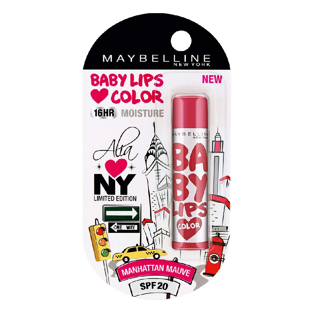 Maybelline New York Baby Lips Loves Nyc Tinted Matte Lip Balm For Dark & Pigmented Lips, Manhattan Mauve, 4G