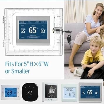 WIILDIS Thermostat Lock Box with Key, Large Thermostat Cover with Lock for Thermostat on Wall, AC Lock Box Cover with Key Fits Thermostats 5 H x 7 W or Smaller