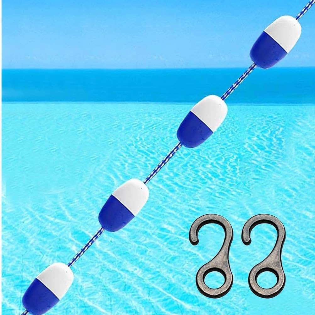 Línea de la Piscina, Seguridad De La Piscina Divisor Corchera Línea con flotadores y Ganchos para Divisor de Extremo Poco profund,14 M/45.93 FT