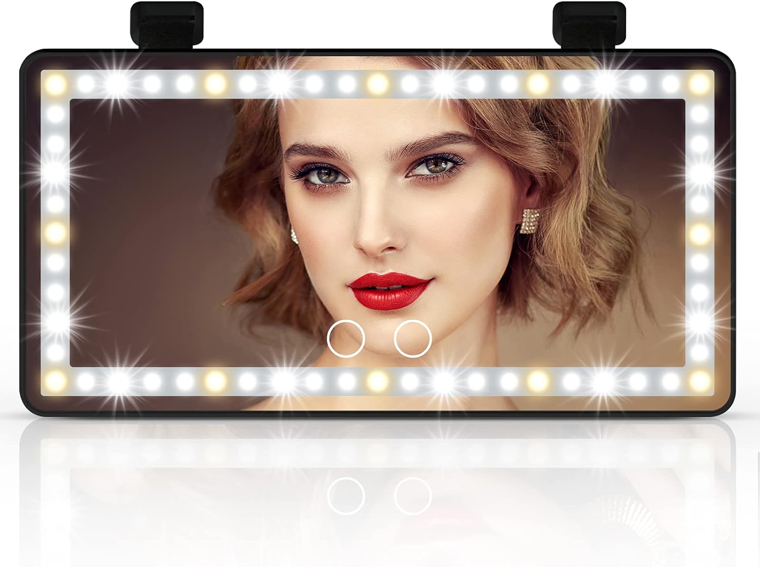 Car Vanity Mirror with 1500mha Rechargeable Battery, Travel Mirror, Car Touch Screen