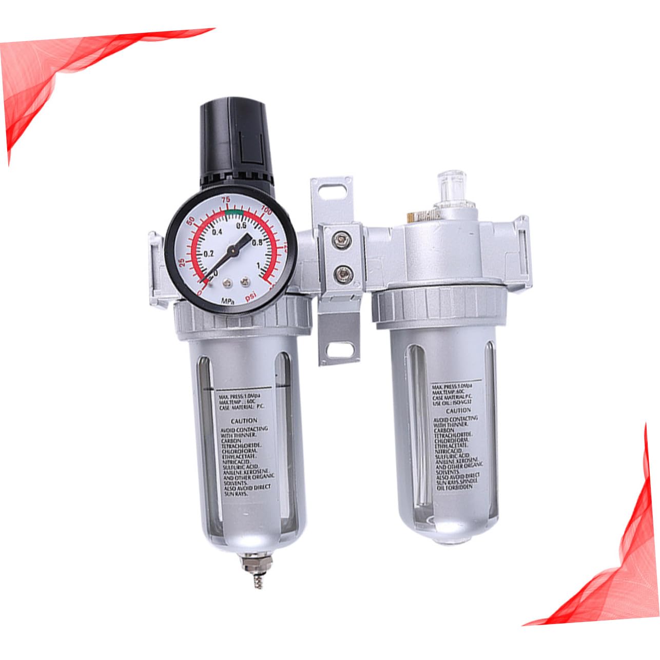 Homoyoyo Regolatore Del Compressore d Aria Separatore Olio-acqua Filtro Regolatore Scarico Automatico Per Utensili Pneumatici e Installazione Gas